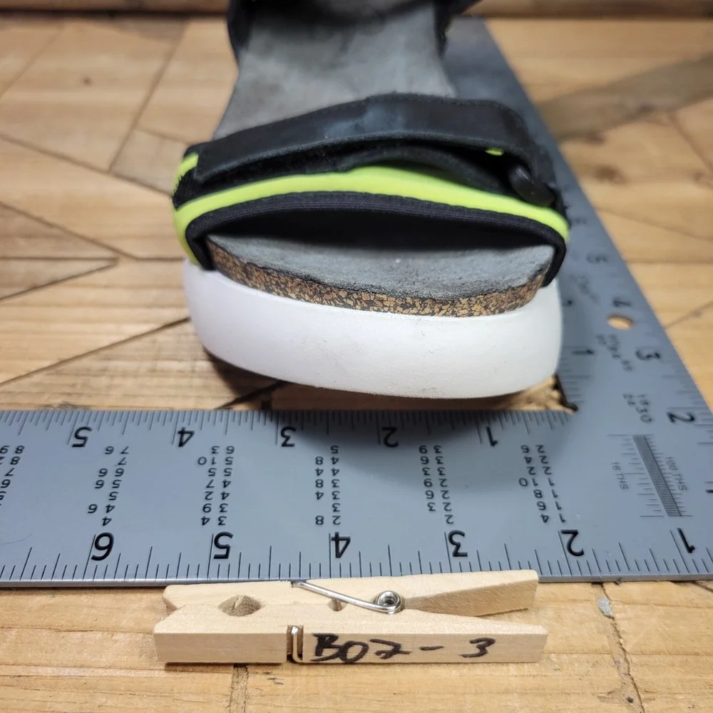 New Fly London Sigo Black Pistachio Wedge Platform Sandals‎ 41 10 - 10.5